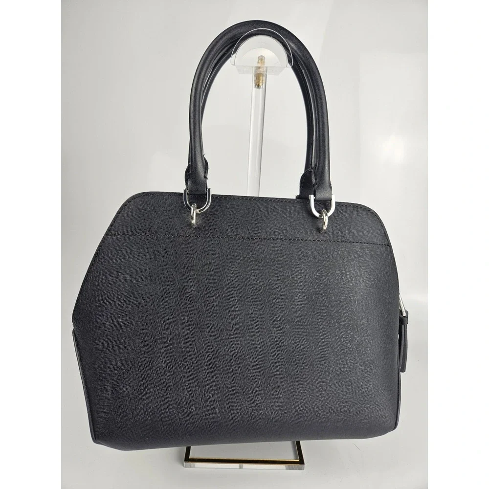 Calvin Klein Black Dome Satchel Handbag‎ Silver Hardware